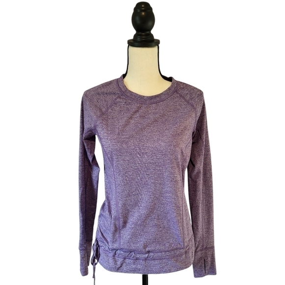 Lucy Tops - Lucy light heather purple long sleeve scoop neck thumb hole cuff top size S